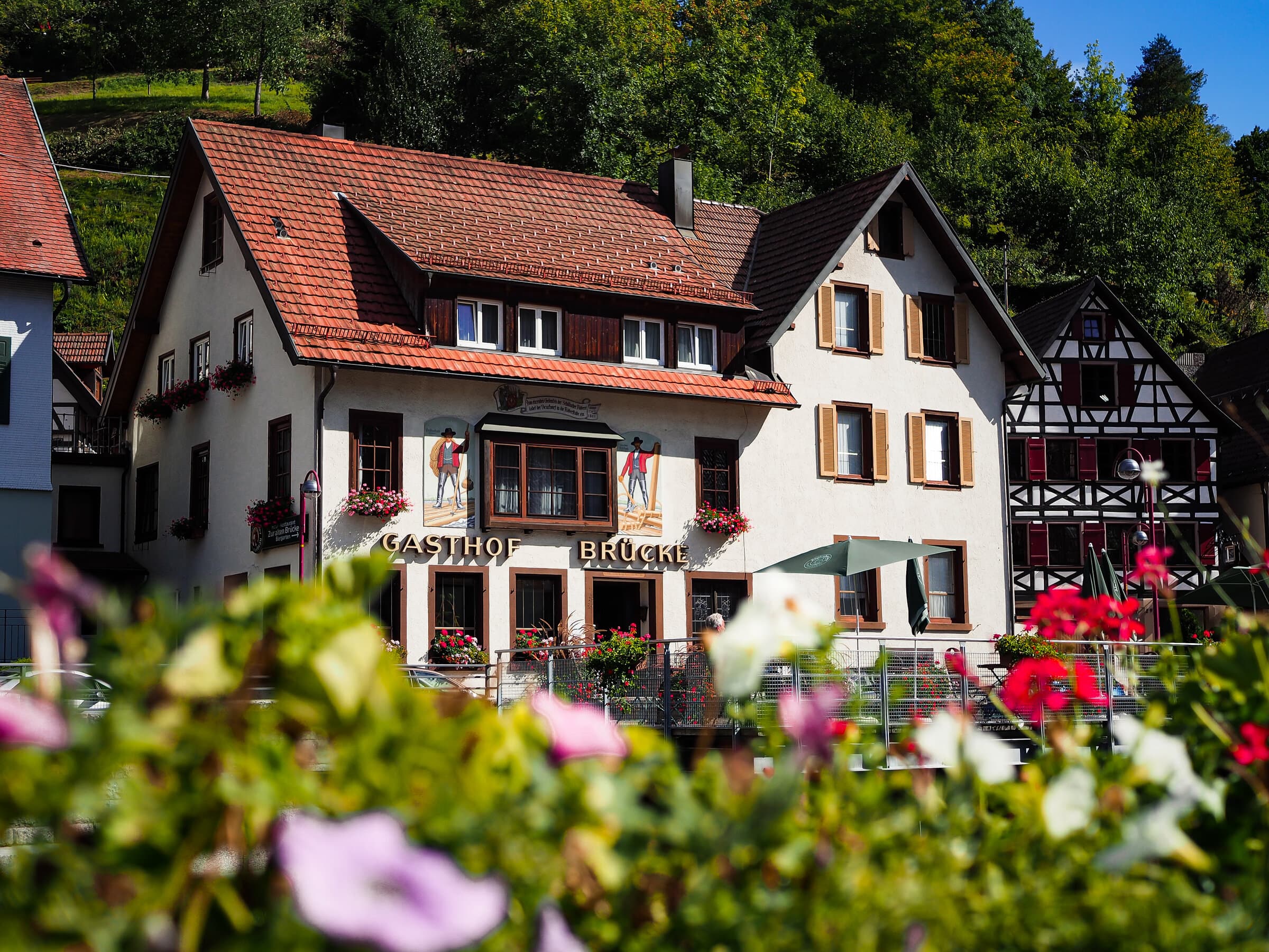 Half-timbered house on the Schiltach river
